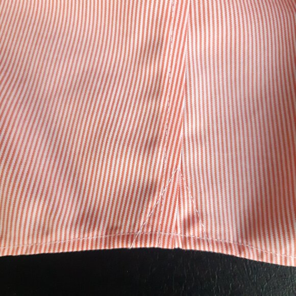 Banana Republic SZ L Slim Fit 100% Cotton Orange Striped Men's Button Up Shirt - Picture 10 of 15